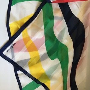 Liz Sinclair 100% Rayon Scarf Italy Square Vibrant Colors